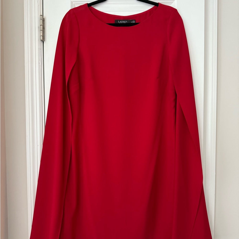 BNWT Lauren Ralph Lauren Cape Georgette Cocktail Dress